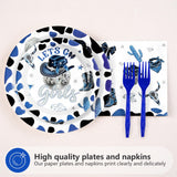 96Pcs Denim and Diamonds Party Decorations Blue Western Disco Cowgirls
