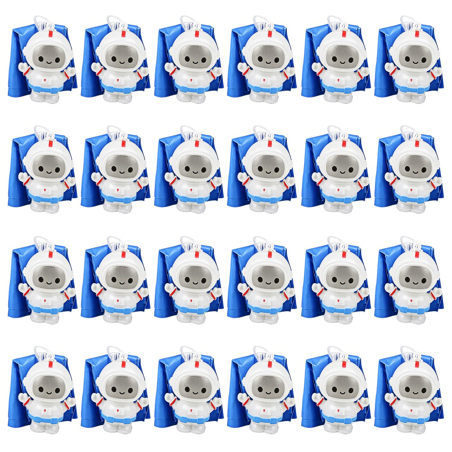 ArtCreativity Mini Astronaut Paratroopers, 24-Pack Parachute Toys for