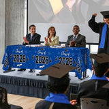 QZYL 4 Pack Graduation Tablecloth, 54" x 108" Blue Graduation Table