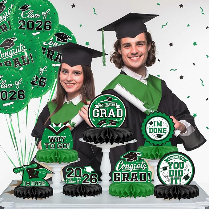 Gatherfun 9PCS Graduation Party Decorations Class of 2026 Congrats