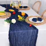 Snowkingdom 6PCS 10Ft Navy Blue Cheesecloth Table Runner, 120inch