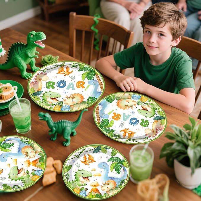 201Pcs Dinosaur Birthday Decorations Tableware Set Serve 25 Dinosaur