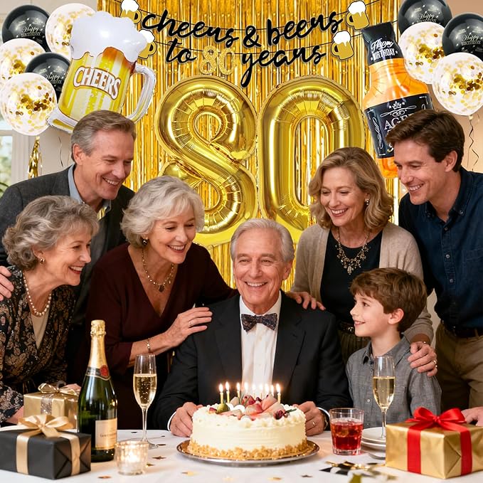 80th Birthday Decorations Cheers to 80 Years Party Decorations for