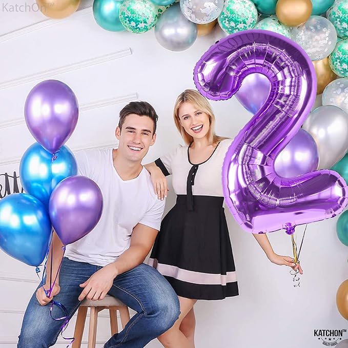 KatchOn, Purple Number 2 Balloon - Giant, 40 Inch | Two The Moon
