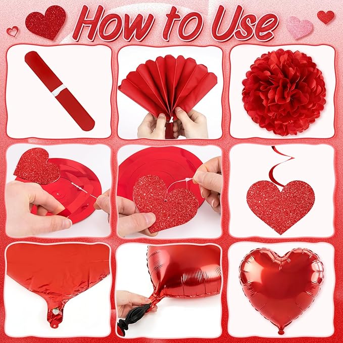 Valentines Day Decorations Valentines Banner Love Heart Garlands