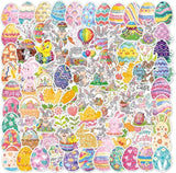 100 Pcs Printed Easter Eggs 2.3 + 100 Easter Stickers Bright Colors