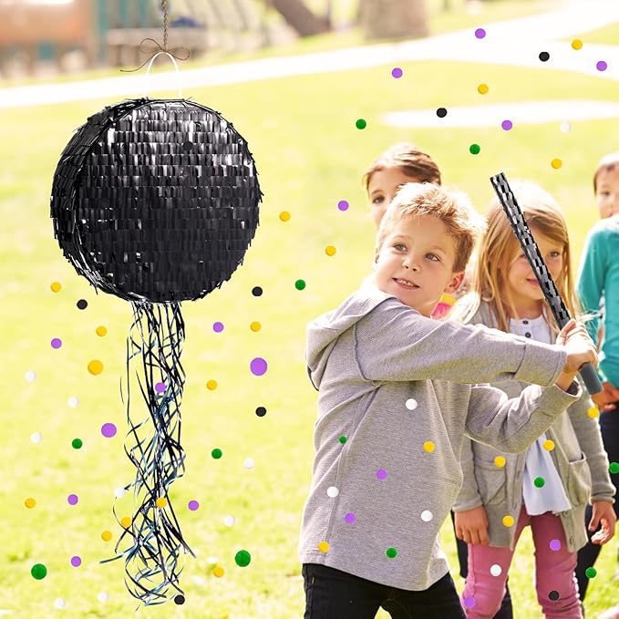 Black Round Piñata for DIY Halloween Black Moon Piñata for Kids DIY