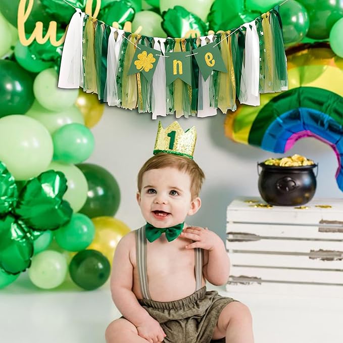 St Patrick's Day Lucky One High Chair Banner 1st Birthday Party