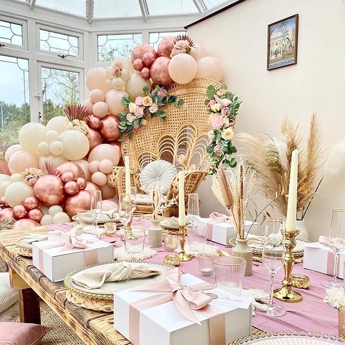 Boho Balloon Arch Kit 158pcs Dusty Rose Balloon Garland Dusty Pink