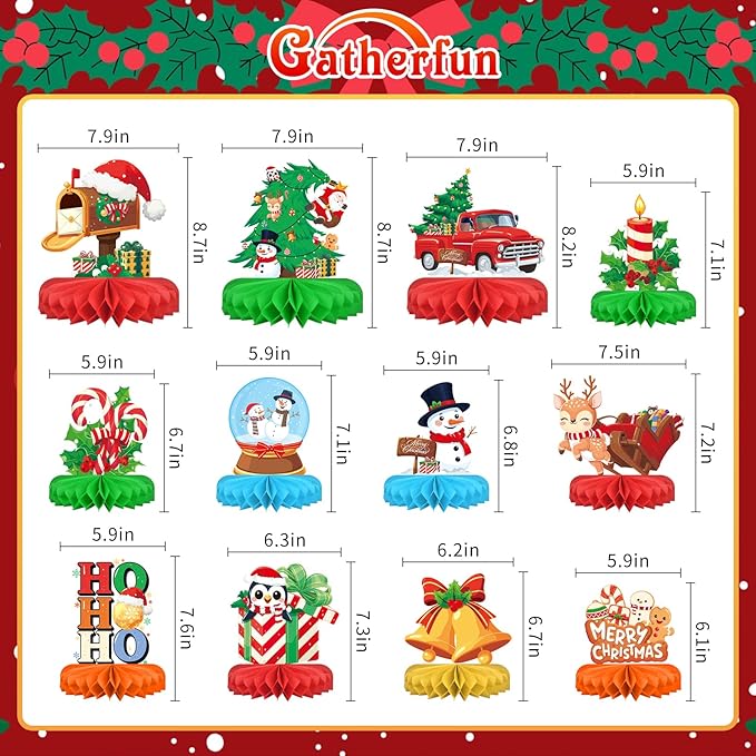 Christmas Party Decorations Festive Christmas Honeycomb Centerpieces