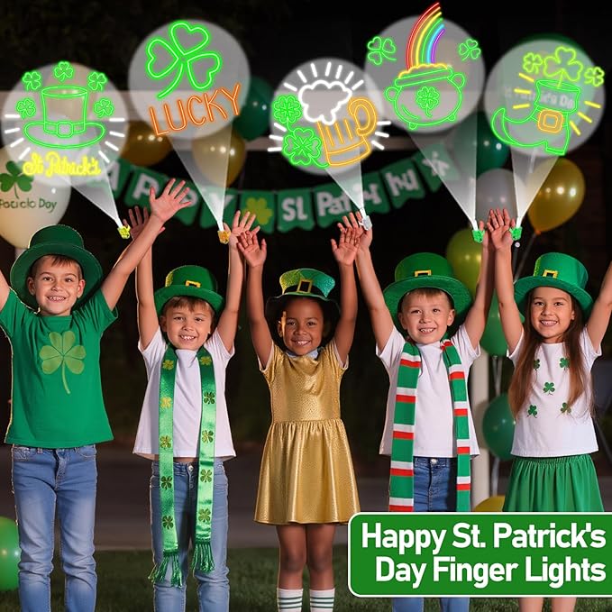 36Pcs St Patrick's Day LED Finger Lights Shamrock Gold Coin Party