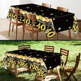 Uiorgui 2pcs 40th Birthday Tablecloth, Black Gold 40th Birthday
