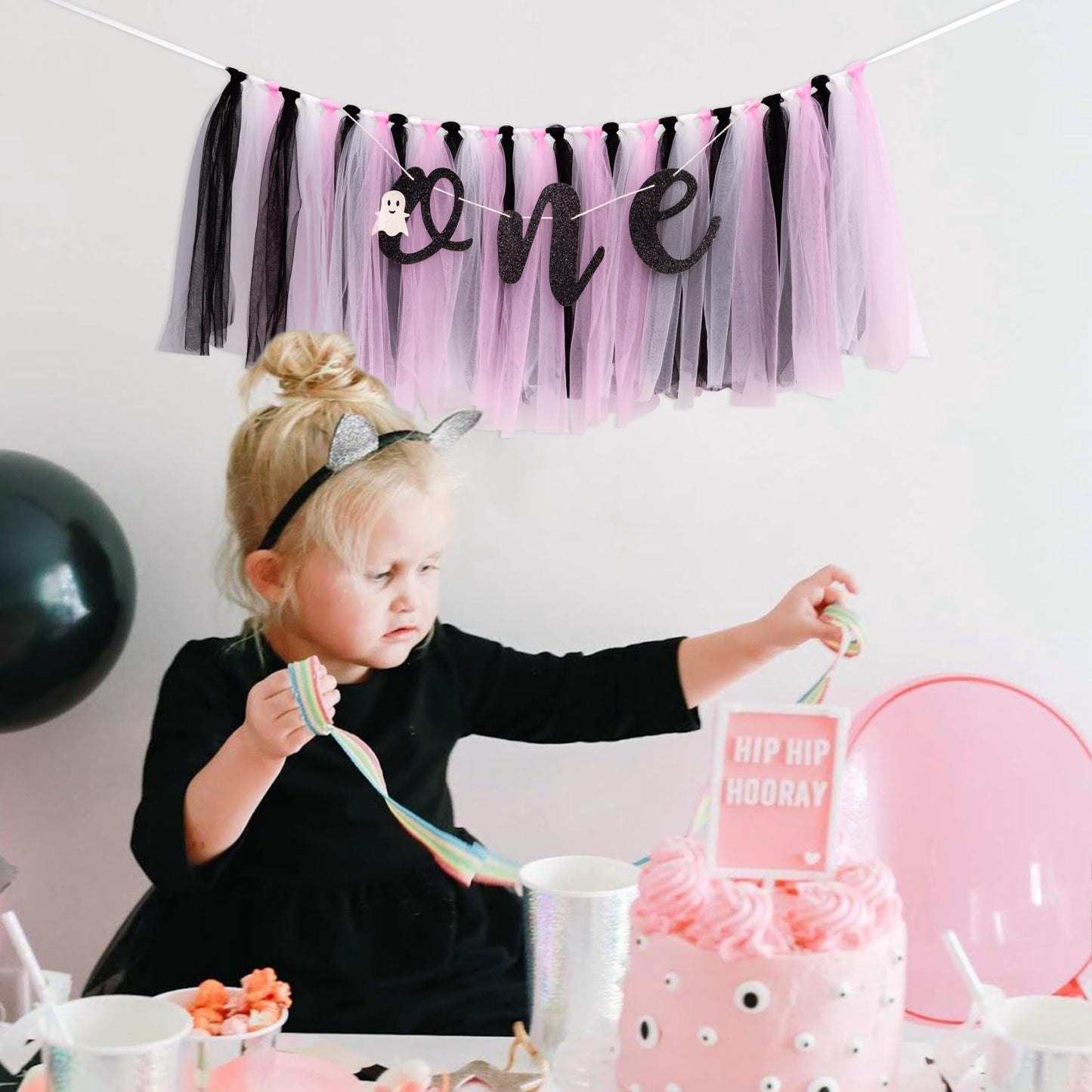 Halloween Themed Birthday Highchair Banner - Little Ghost 1st/First