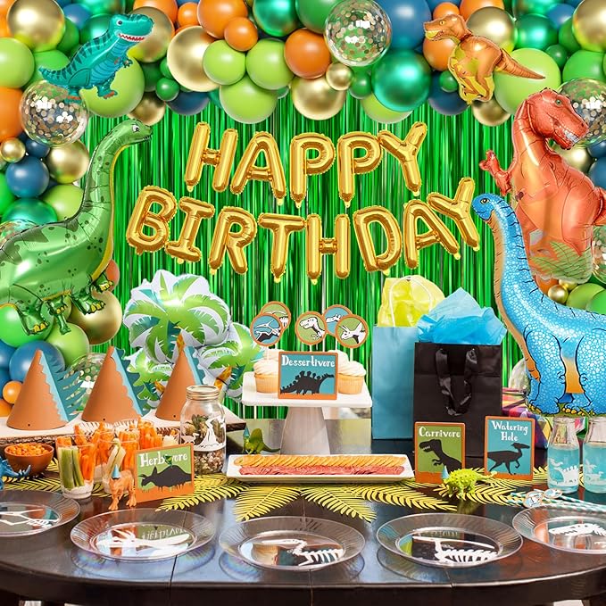 Dinosaur Birthday Party Decorations 128pcs Dinosaur Balloons Arch