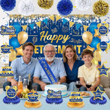 20pcs Retirement Party Decorations for Men Women Blue Gold Happy