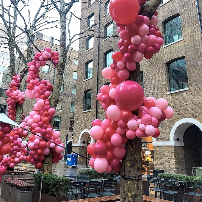 PartyWoo Pink and Gold Balloons, 140 pcs Pastel Pink and Chrome Gold