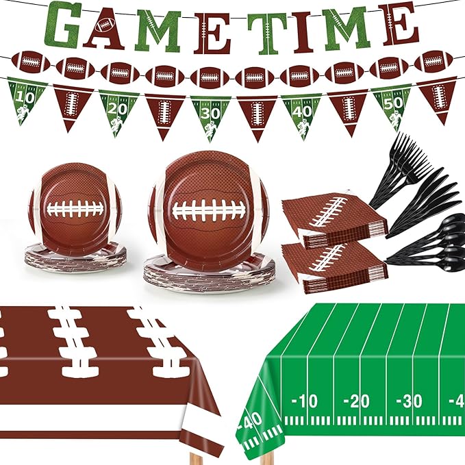 149 Pcs Football Party Decorations Kit for 24 Guests All in One Kit