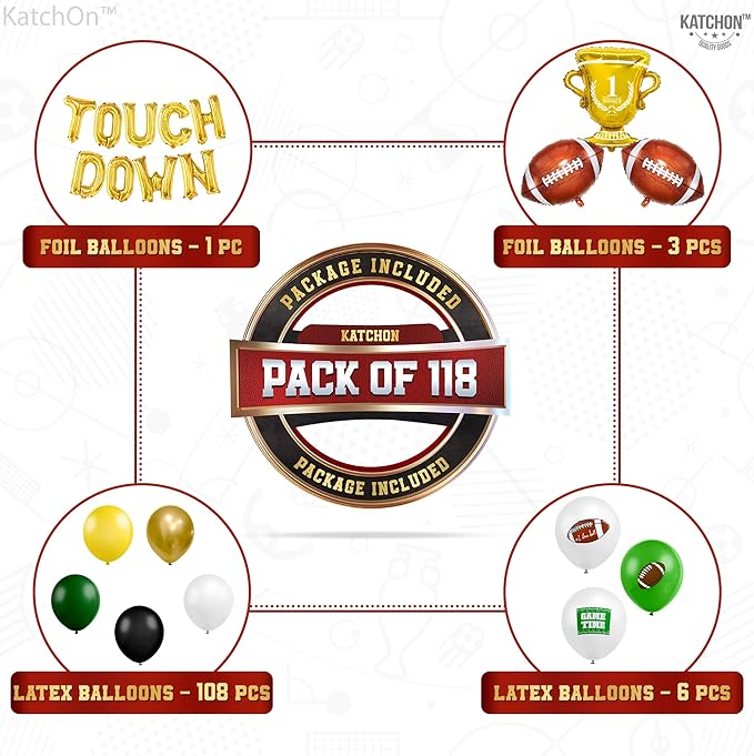 Football Party Supplies Pack of 118 Football Party Decorations with