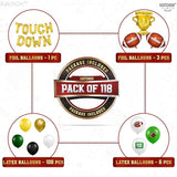 Football Party Supplies Pack of 118 Football Party Decorations with