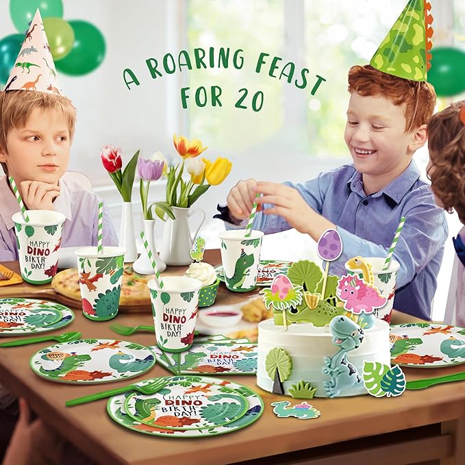 Party Spot! 258 pcs Dinosaur Birthday Party Decorations For Boy 20