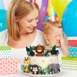 40 Pcs Safari Animal Cake Topper Realistic Jungle Wild Cake Toppers