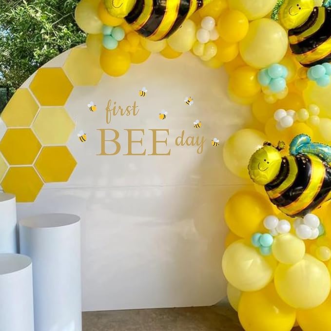 First Bee Day Decal Bee Themed First Birthday Party Decoration
