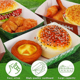 100 PCS Football Party Supplies Football Paper Food Tray Large