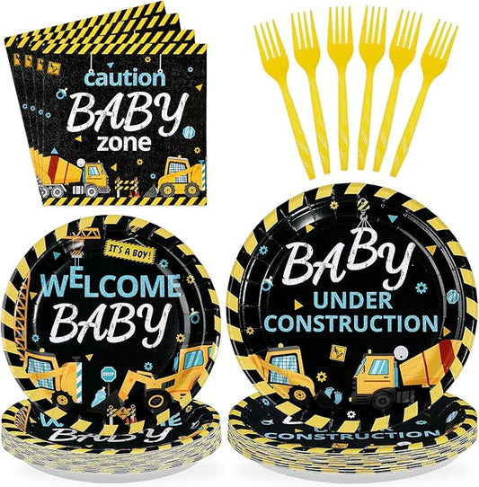 96Pcs Construction Baby Shower Party Supplies Dump Truck