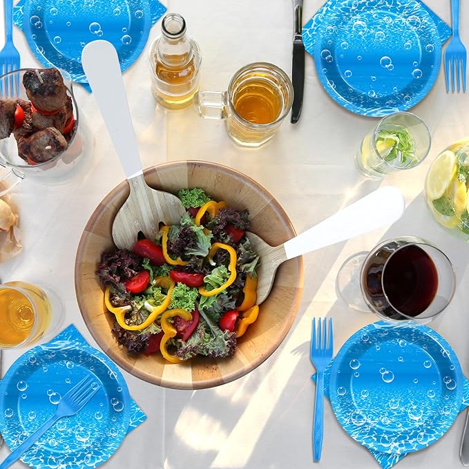 96Pcs Ocean Theme Party Plates and Napkins for Under the Sea Bubbles