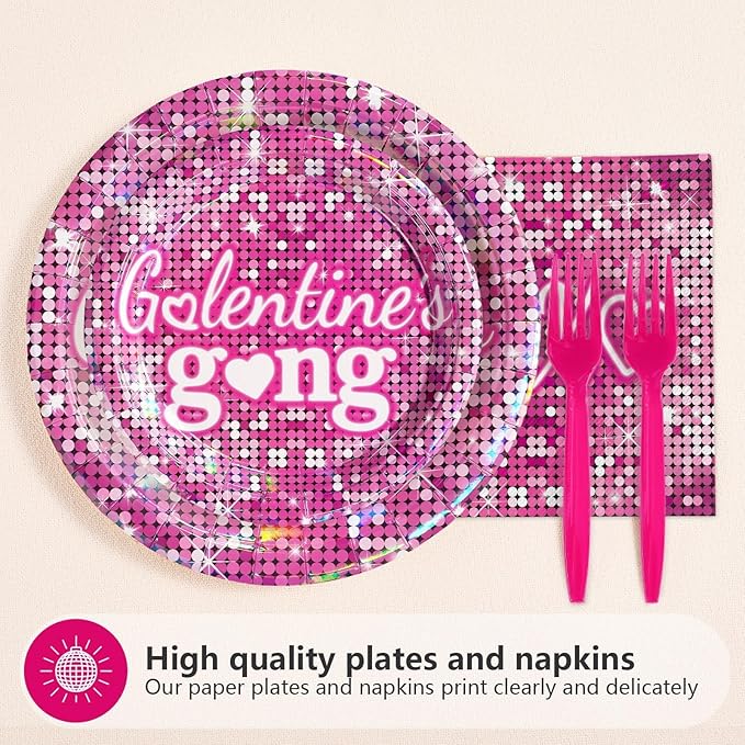 200Pcs Galentine's Day Party Supplies Happy Valentine Hot Pink