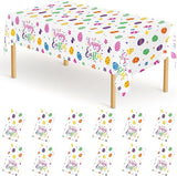 QZYL 12 Pack Easter Tablecloths Rectangular, 54" x 108" Disposable