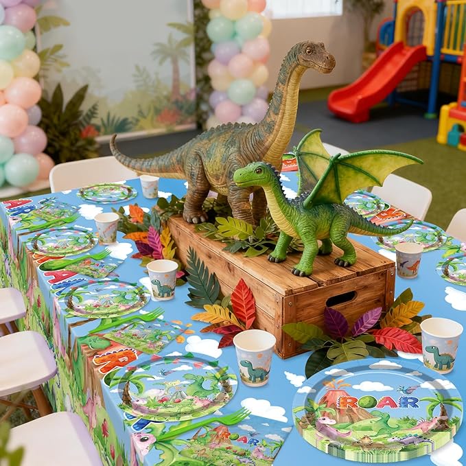 81 Pcs Dinosaur Birthday Decorations Including Dinosaur