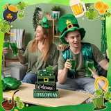 4 Pcs St Patricks Day Table Decor Leprechaun Wooden Stacked Blocks