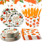 300 Pcs Little Cutie Baby Shower Paper Plates Napkins Party Supplies