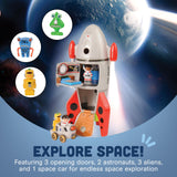 CP Toys Space Mission Rocket Ship Toy, Includes Astronaut Figurines,