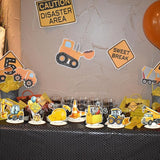 16 Pcs Wooden Construction Party Table Centerpiece Excavator Tractor