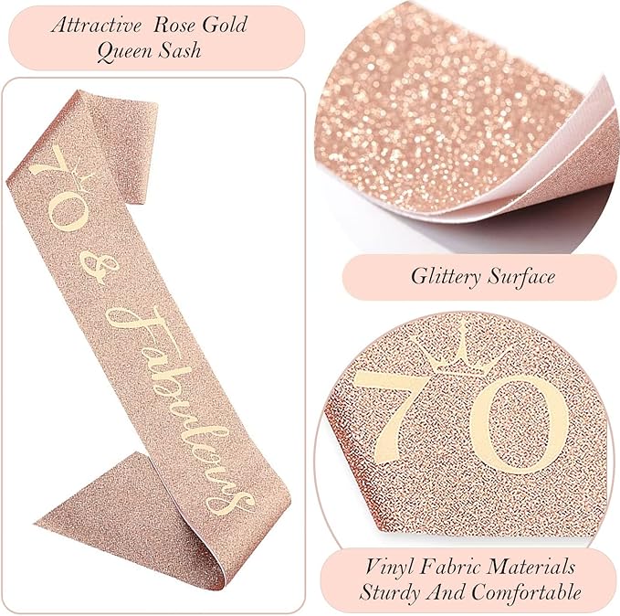 70th Birthday Gifts Decorations for Women Including 70th Cake
