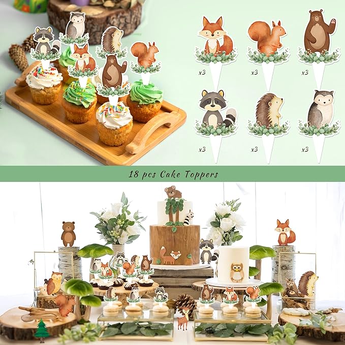 130pcs Woodland Baby Shower Decorations Safari Baby Shower
