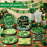 450 Pcs Happy St Patrick's Day Tableware Set Decorations Lucky Green