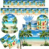 Beach Birthday Party Decorations 142PCS Beach Party Paper Plates