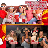 20 Pcs Movie Night Supplies Red Stripe Movie Night Paper Snack Trays