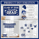 Graduation Decorations 2026 Blue and Silver Graduation Party Decor