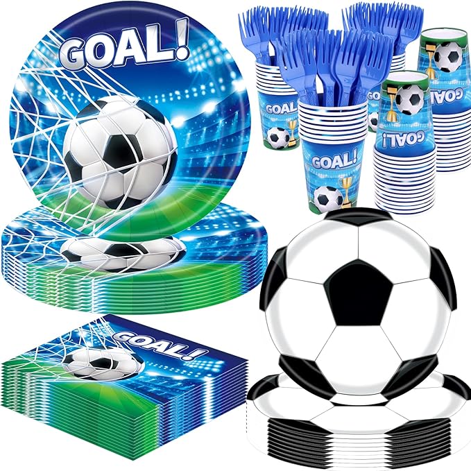 REDWORD Soccer Party Decorations 120Pcs Soccer Birthday Party