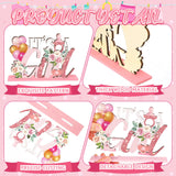 6 Pcs Floral Baby Shower Table Decoration Flower Girl Birthday Wooden