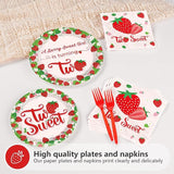 96Pcs Strawberry 2nd Birthday Decorations for Girls Berry Second