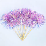 Gyufise 30Pcs Foil Firework Cupcake Toppers Sparkle Tinsel Cake #3