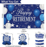 Holkcog Blue Retirement Party Decorations for Women, Silver Blue