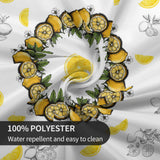 elezan Lemon Round Tablecloth 70 inch, Yellow Citrus Fruit Summer