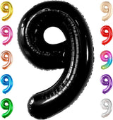 KatchOn, Giant Black Number 9 Balloon - 40 Inch | Foil 9 Birthday