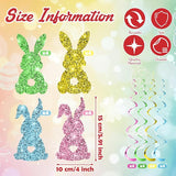 32 Pcs Easter Party Decorations Bunny Shaped Double Sided Glitter